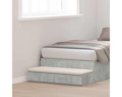 Nachtkastje met Laden - Bedplank Bijzettafel - Opbergen Slaapkamer - Betonlook Design - 80 x 365 x 165 cm - Grijs