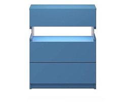 Nachtkastje met LED - Kast - Tafel - Slaapkamerdecoratie - Opbergruimte - 60 cm x 37 cm x 50 cm - Paars