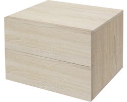 Nachtkastje met twee laden 42x29x30 cm Sonoma eik ML design