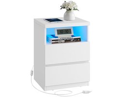 nachtkastje met verstelbare LED-verlichting, wolkwit