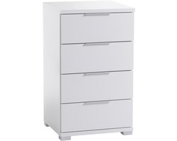 Nachtkastje Nacho 46cm met 4 lades - wit