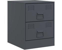 Nachtkastje | Nachtkast | Lamptafel | Bedside kasten 34,5x39x44 cm staal antracietkleurig