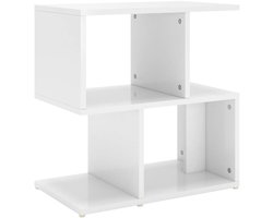 Nachtkastje | Nachtkast | Lamptafel | Bedside kasten 50x30x51,5 cm bewerkt hout hoogglans wit
