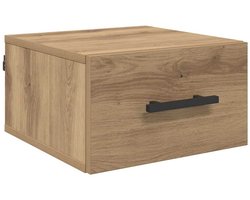 Nachtkastje | Nachtkast | Lamptafel | Bedside kasten artisanaal eikenkleurig 35 x 35 x 20 cm