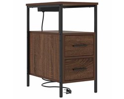 Nachtkastje | Nachtkast | Lamptafel | Bedside kasten bruin eikenkleur 30 x 48 x 61 cm Bewerkt hout