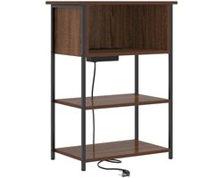 Nachtkastje | Nachtkast | Lamptafel | Bedside kasten bruin eikenkleur 55 x 31 x 76 cm Bewerkt hout