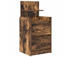 Nachtkastje | Nachtkast | Lamptafel | Bedside kasten met 2 lades 38x34x80 cm gerookt eikenkleurig