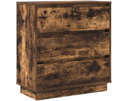 Nachtkastje | Nachtkast | Lamptafel | Bedside kasten met Gerookt eiken 71 x 34,5 x 75 cm Bewerkt hout