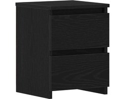 Nachtkastje | Nachtkast | Lamptafel | Bedside kasten met lade Zwart eiken 30 x 30 x 40 cm Bewerkt hout