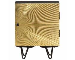 Nachtkastje | Nachtkast | Lamptafel | Bedside kasten met messing voorkant 40x30x50 cm massief mangohout