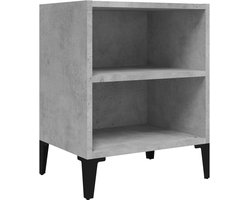 Nachtkastje | Nachtkast | Lamptafel | Bedside kasten met metalen poten 40x30x50 cm betongrijs