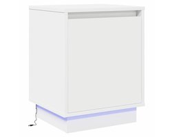 Nachtkastje | Nachtkast | Lamptafel | Bedside kasten met Wit 39 x 34.5 x 50 cm Bewerkt hout