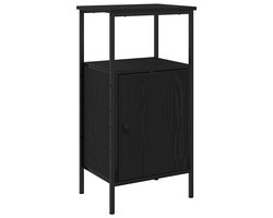 Nachtkastje | Nachtkast | Lamptafel | Bedside kasten Zwart eiken 41 x 31 x 80 cm Bewerkt hout