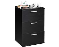 Nachtkastje nachtkastje nachtkastje voor boxspringbed, 3 laden, 59 cm hoog, zwart