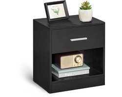 Nachtkastje - Nachtkastjes set van 2 - Nachtkastje Zwart - Incl. Lade - Kras Bestendig - Stabiel - 2 Stuks - 28x39x41 cm