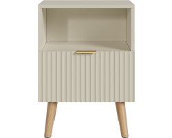 Nachtkastje Nand zwevend met lade 55x40x30 cm havermout [en.casa]