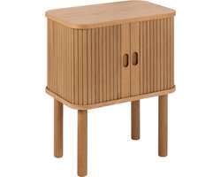 Nachtkastje Naturel - Schuifdeuren - 45x30x60cm - Rustam - Giga Living