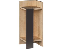 Nachtkastje Rechts - Stijlvol Antraciet & Eiken Design - 25x60x27cm - Duurzaam Melamine Materiaal