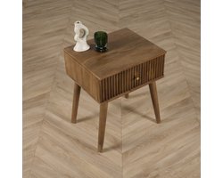 Nachtkastje Sem - Hout - Bruin - 45x55x35 cm (BxHxD) - Mango