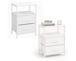 Nachtkastje - set van 2 - 61 x 38 x 28 cm - 2 lades - wit