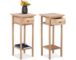 nachtkastje set van 2 - met lade - 60 cm hoog - tot 10 kg - hout
