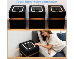 Nachtkastje Set van 2 met LED Verlichting en Draadloos Opladen 40x40x50 cm – Smart Bedtafel met 3 Laden, USB-A & USB-C Oplaadstation, Bewegingssensor Nachtlamp, Modern Houten Bijzettafel Slaapkamer – Mobili Bella