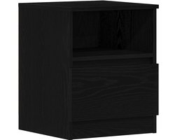 Nachtkastje Set van 2 | Nachtkast | Lamptafel | Bedside kasten Zwart eiken 40 x 40 x 50 cm Bewerkt hout