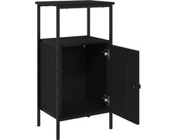 Nachtkastje Set van 2 | Nachtkast | Lamptafel | Bedside kasten Zwart eiken 41 x 31 x 80 cm Bewerkt hout