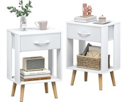 Nachtkastje set van 2 - Nachtkastjes Industrieel - Kastje met Lades