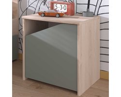 Nachtkastje Shelby met 1 deur - eik/celadongroen