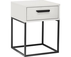 Nachtkastje Sil - Spaanplaat - Wit - 40x52x39 cm (BxHxD)