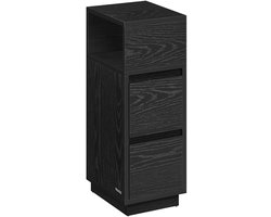 Nachtkastje – Smal model – 2 lades – Ebbenhoutzwart