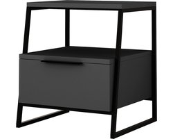 Nachtkastje - Stijlvol Antraciet - 45x50x40cm - Duurzaam Melamine