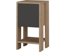 Nachtkastje - Stijlvol Antraciet & Eiken - 30x55x30cm - Duurzaam Melamine