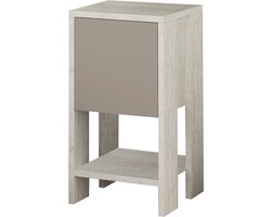 Nachtkastje - Stijlvol Mokka & Wit - 30x55x30cm - Duurzaam Melamine