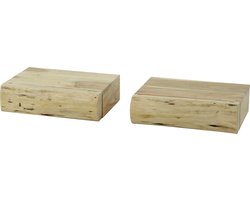 Nachtkastje Tree XS | 1 lade | set van 2 | bruin | hout | 20 x 30 x 8 cm | slaapkamer | modern design