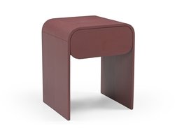 Nachtkastje Versta - Bordeauxrood - MDF met Lade - Gemonteerd