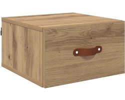 Nachtkastje | Wandkastje Artisan Eiken 35 x 35 x 20 cm Bewerkt hout