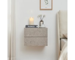 Nachtkastje zwevend Ampfing 40x29x30 cm betonkleurig licht [en.casa]