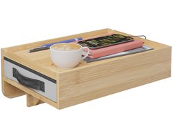 nachtkastje zwevend - met lade - 37 x 26,5 cm - bamboe - hangend