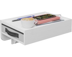 nachtkastje zwevend - met lade - 37 x 26,5 cm - bamboe - hangend - wit