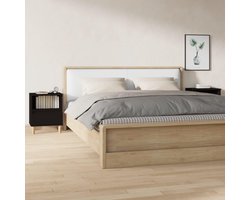 Nachtkastjes 2 stuks zwart 40 x 35 x 50 cm, nachtkastje met lade en compartiment, gemaakt van duurzaam hout kunststof poten rubber, stabiel tafelblad voor weergave