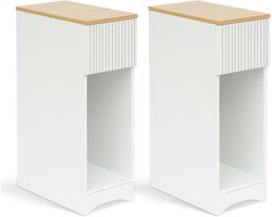 Nachtkastjes met lade - wit - set van 2 - 20x35x60cm