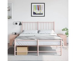 Nachtkastjes Set - Sidetables - Slaapkamer Decoratie - Koudgewalst Staal - 34x39x44 cm - Roze