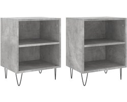 Nachtkastjes Set van 2 Beton Grijs - Sidetables voor Slaapkamer