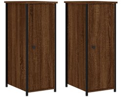 Nachtkastjes Set van 2 | Nachtkast | Lamptafel | Bedside kasten 32x42x80 cm bewerkt hout bruin eikenkleur