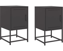 Nachtkastjes Set van 2 | Nachtkast | Lamptafel | Bedside kasten 36x39x60,5 cm staal zwart
