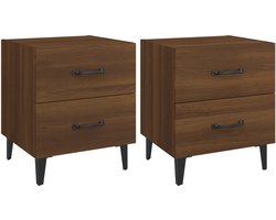 Nachtkastjes Set van 2 | Nachtkast | Lamptafel | Bedside kasten 40x35x47,5 cm bruin eikenkleur