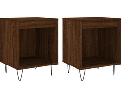 Nachtkastjes Set van 2 | Nachtkast | Lamptafel | Bedside kasten 40x35x50 cm bewerkt hout bruin eikenkleur