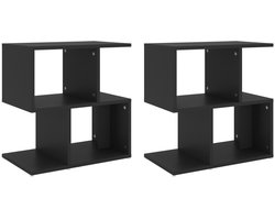 Nachtkastjes Set van 2 | Nachtkast | Lamptafel | Bedside kasten 50x30x51,5 cm bewerkt hout zwart